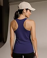 Vista 3 de Sexy Basics Paquete de 5 camisetas sin mangas PowerFlex con espalda nadadora para mujer Camisetas sin mangas elásticas de algodón y elastano