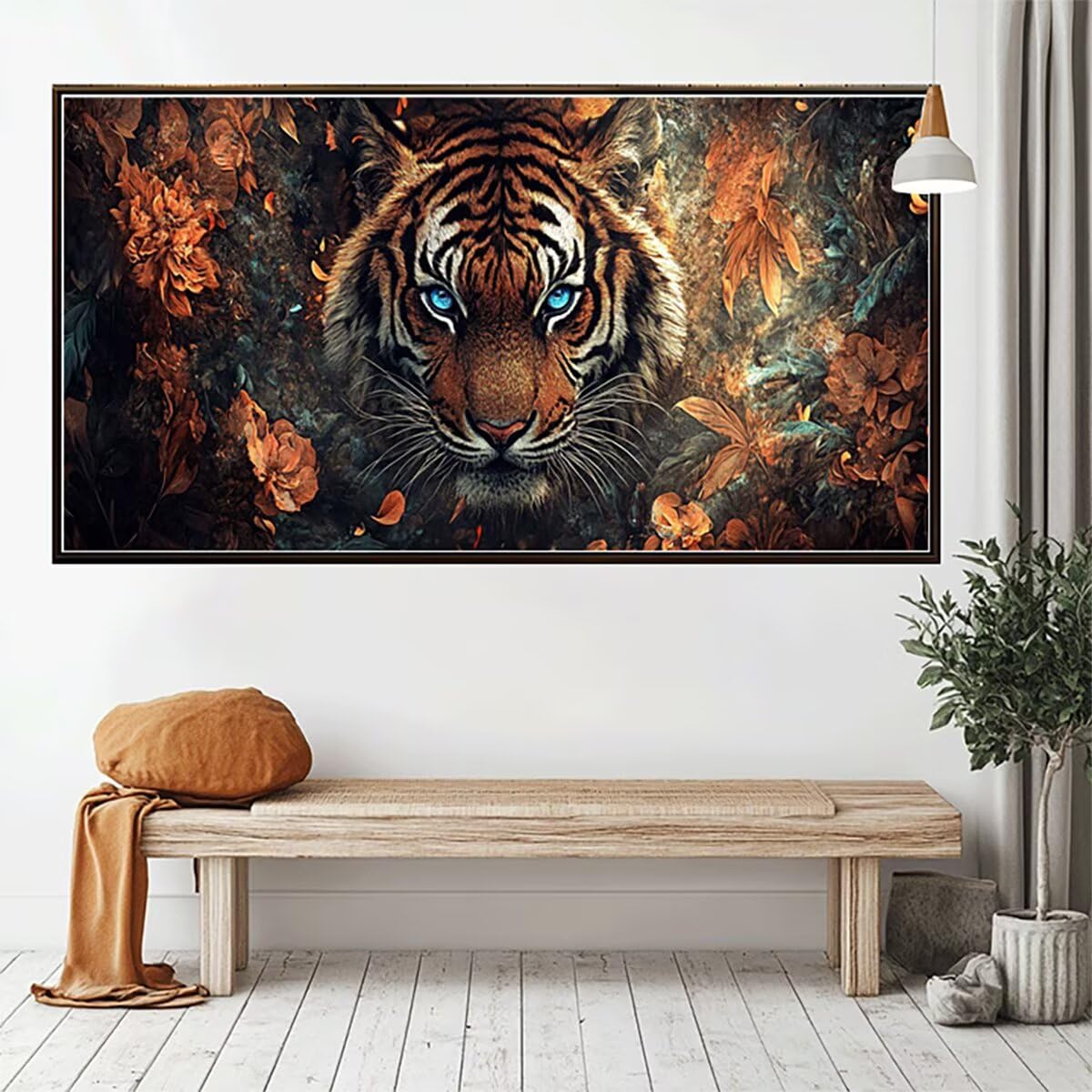 油絵　虎 Amazon.co.jp: 数字油絵 虎, ペイントバイナンバー 花, Paint by