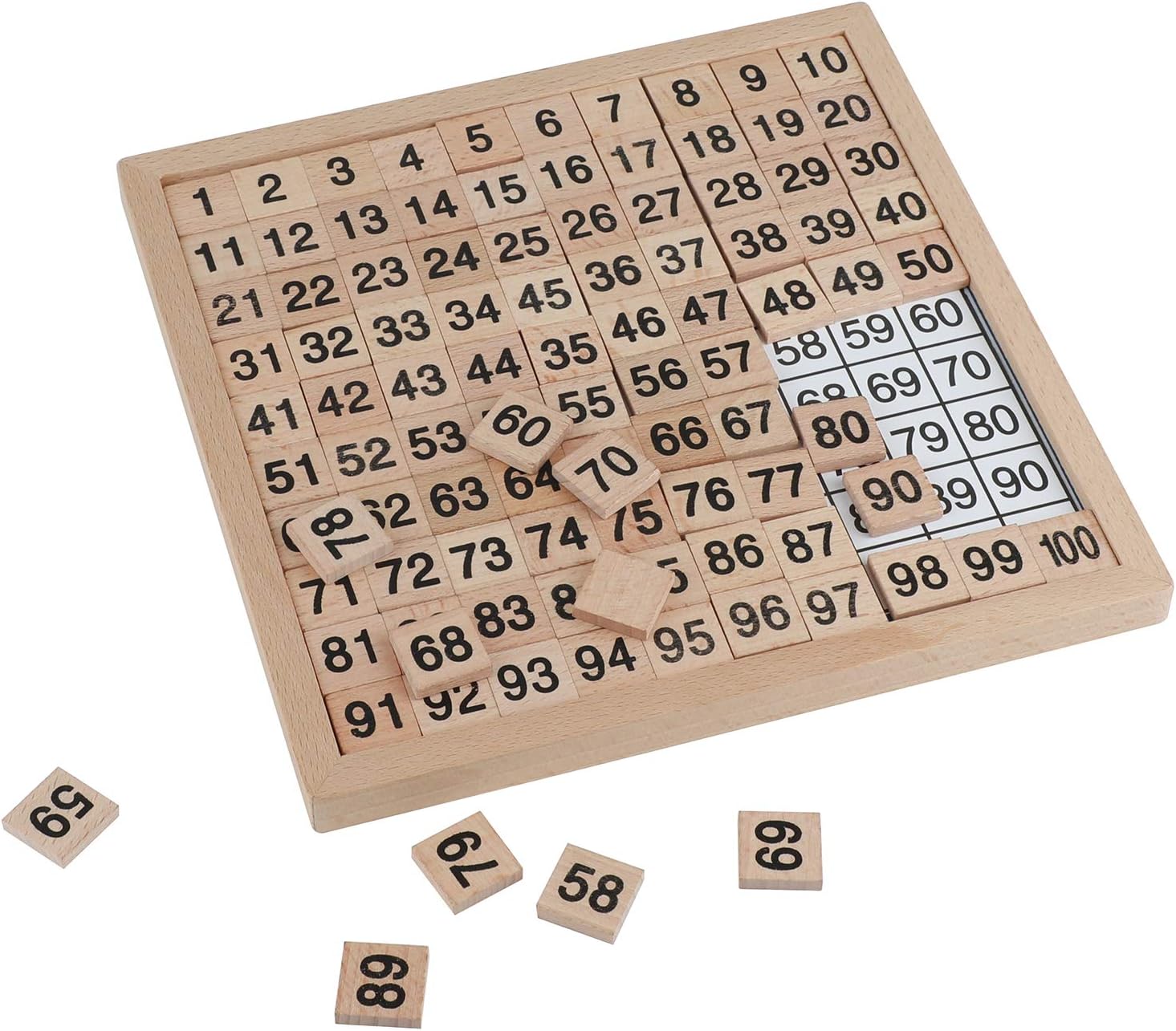 Montessori Game Wooden Hundred Board Number Chart Number Grid Educational Game for Kids image 3