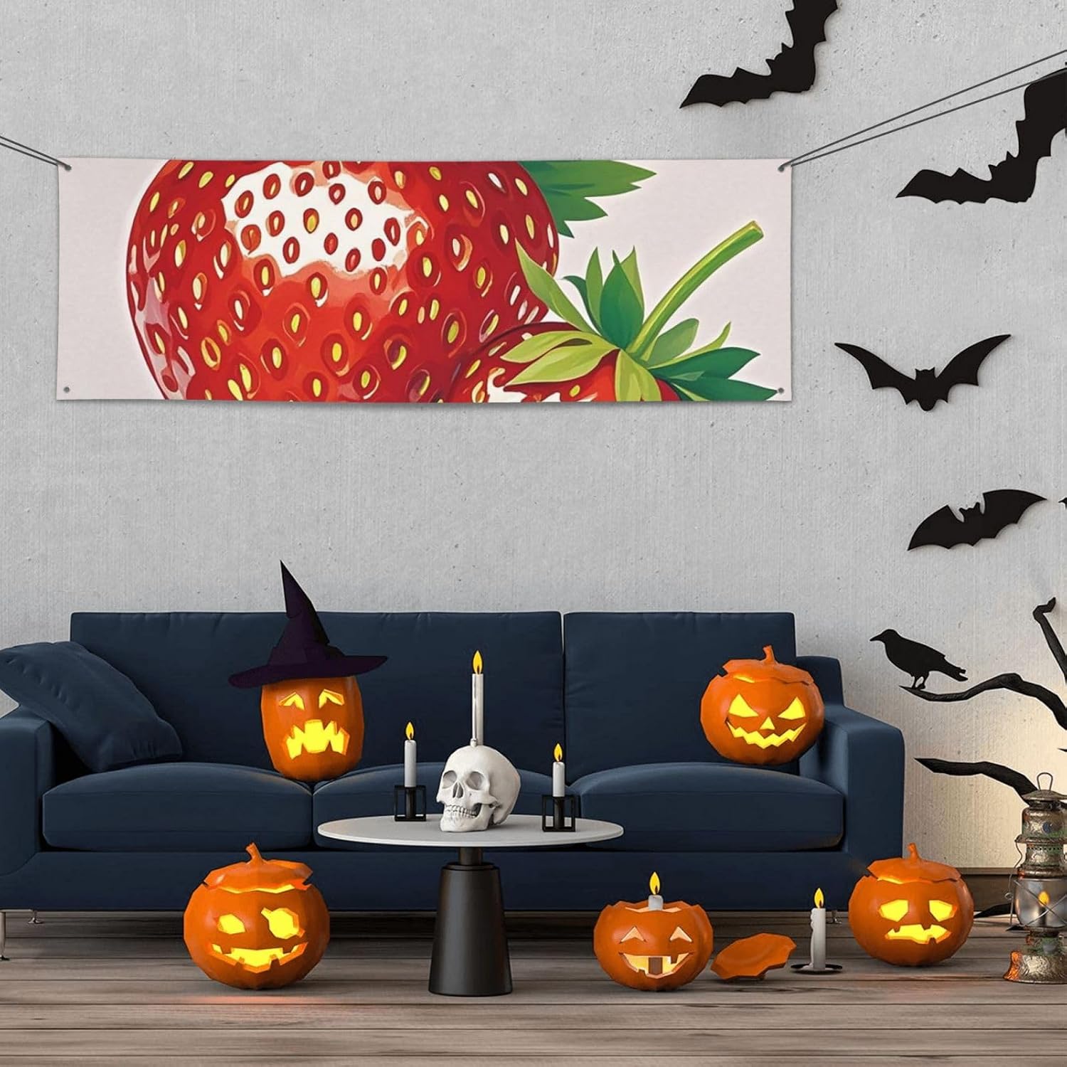 Banner Personalized Party Decor Vinyl Blank Signs Strawberry clipart Banners Wall Decor Background Sign for Indoor Outdoor Events Retail Birthday 71 x 47 Inch image 4