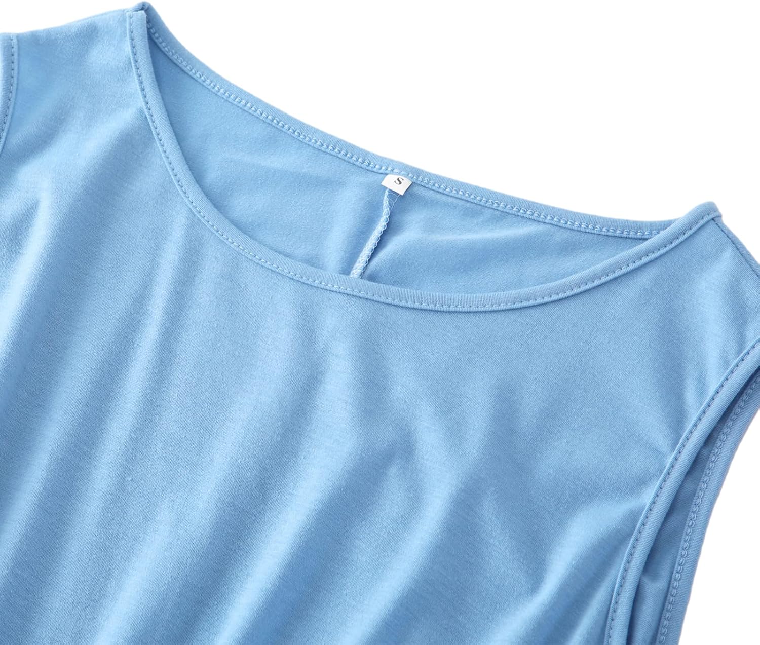 Women Sleeveless Loose Plain Maxi Dress Casual Slit Long Dresses - Image 6