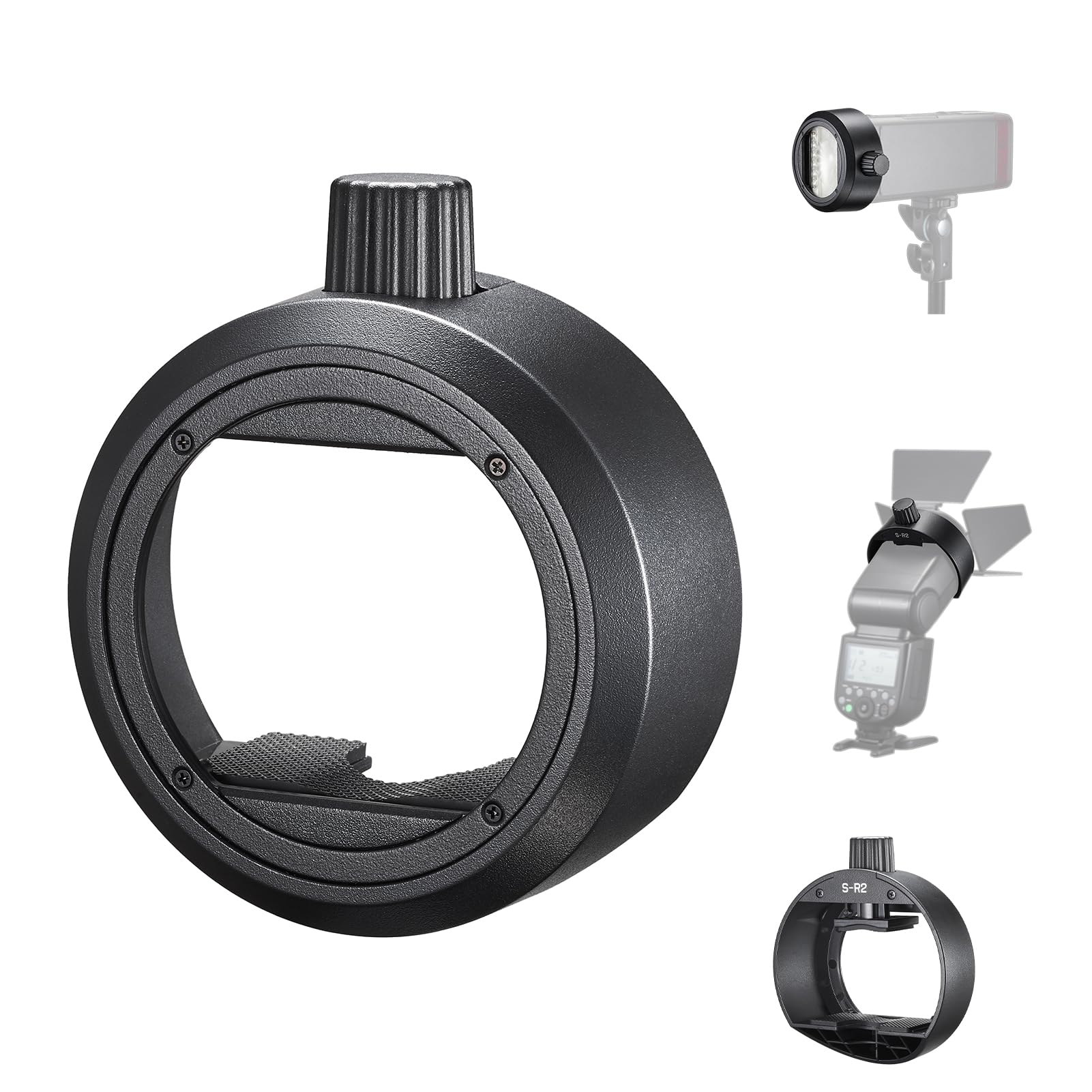Godox S-R2 ulepszony adapter na uchwyt na lampę błyskową z okrągłą głowicą do mocowania na kamerze, do Godox AD200 AD200Pro AD200Pro II V860III V850III TT685II TT600 TT520II