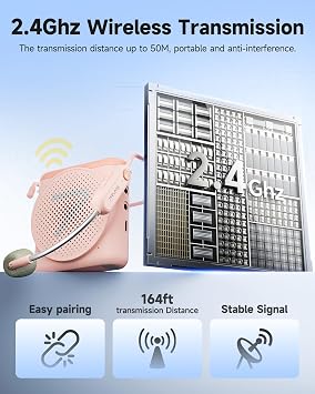 7RYMS WA1 Wireless Voice Amplifier with Headset Microphone for Teachers