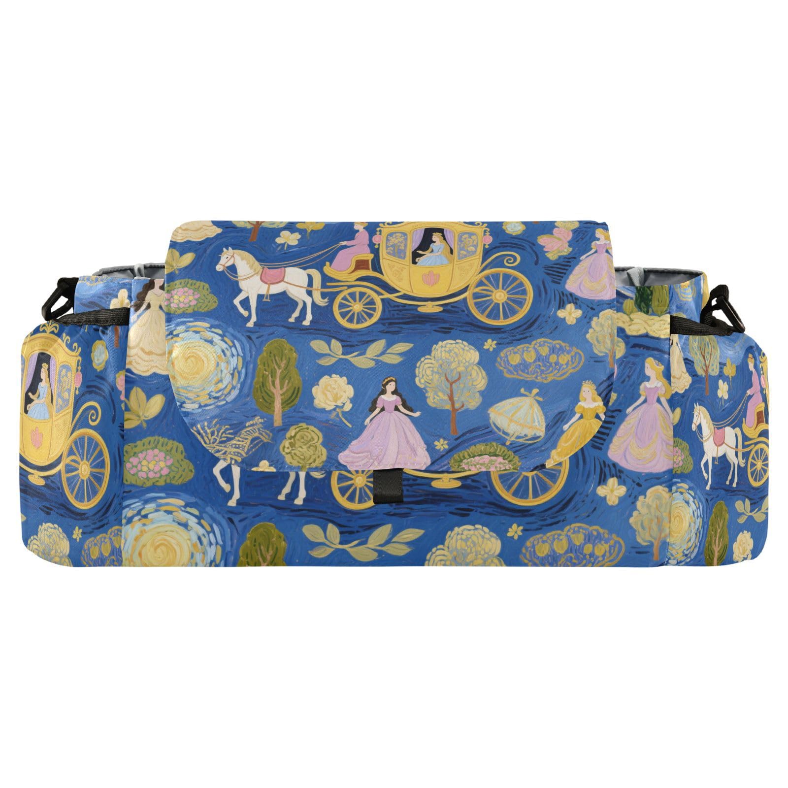 miaozhen Blue Art Painting Princess Carriage bag organizer stroller stroller drink caddy accesorios accesorios para bebé carrito para
