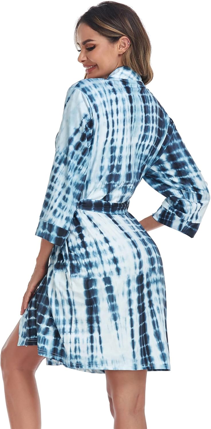 Super Shopping-zone Women's Robes Lightweight Kimono Robes Knit Bathrobes Soft Sleepwear Loungewear - Image 6