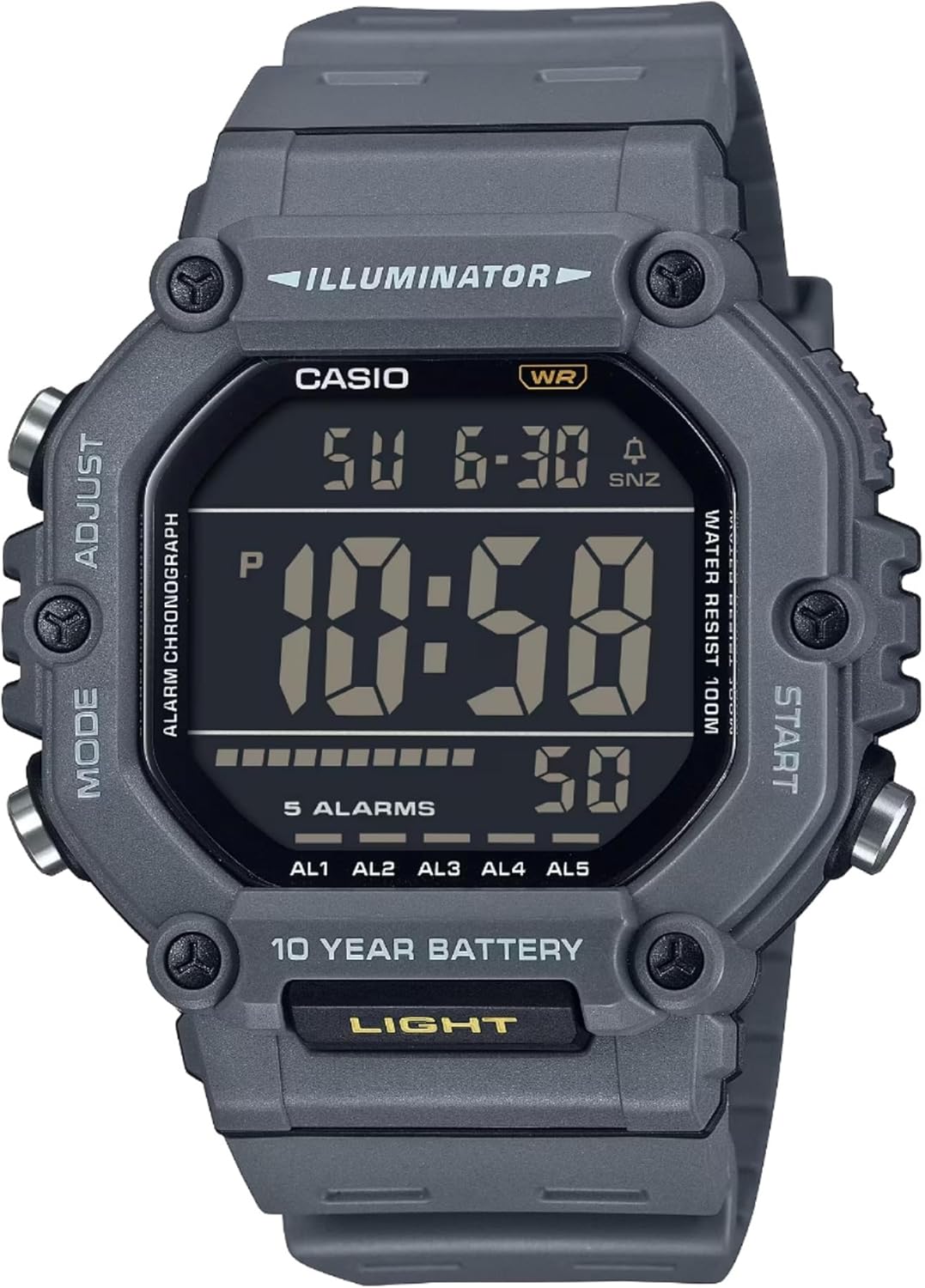 Casio AE-1600H Series | Black | 10-Year Battery | LED