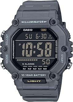 AE-1600H Series | Black | 10-Year Battery | LED Illuminator | Digital Watch