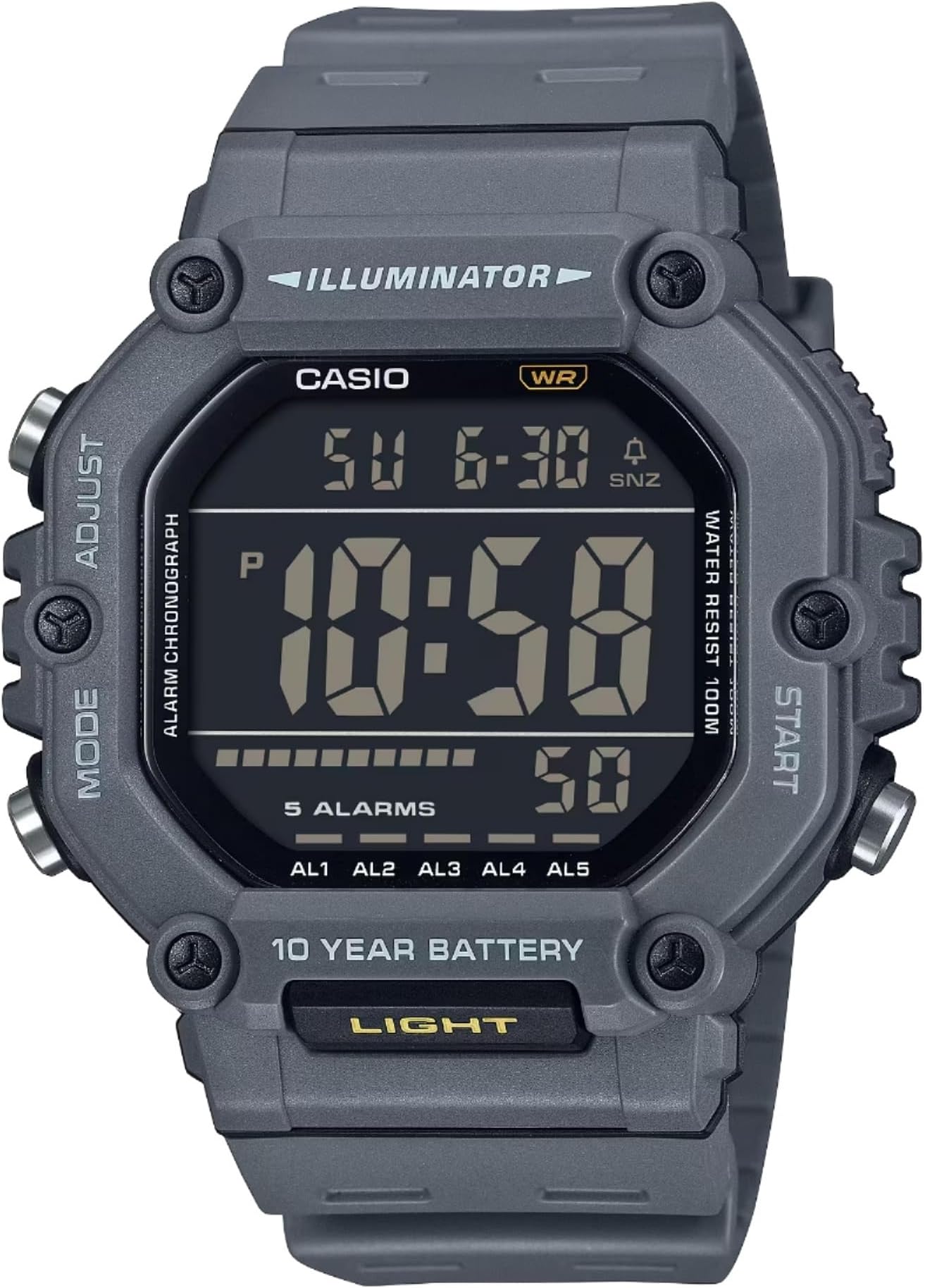 Casio AE-1600H Series | Black | 10-Year Battery | LED Illuminator | Digital Watch