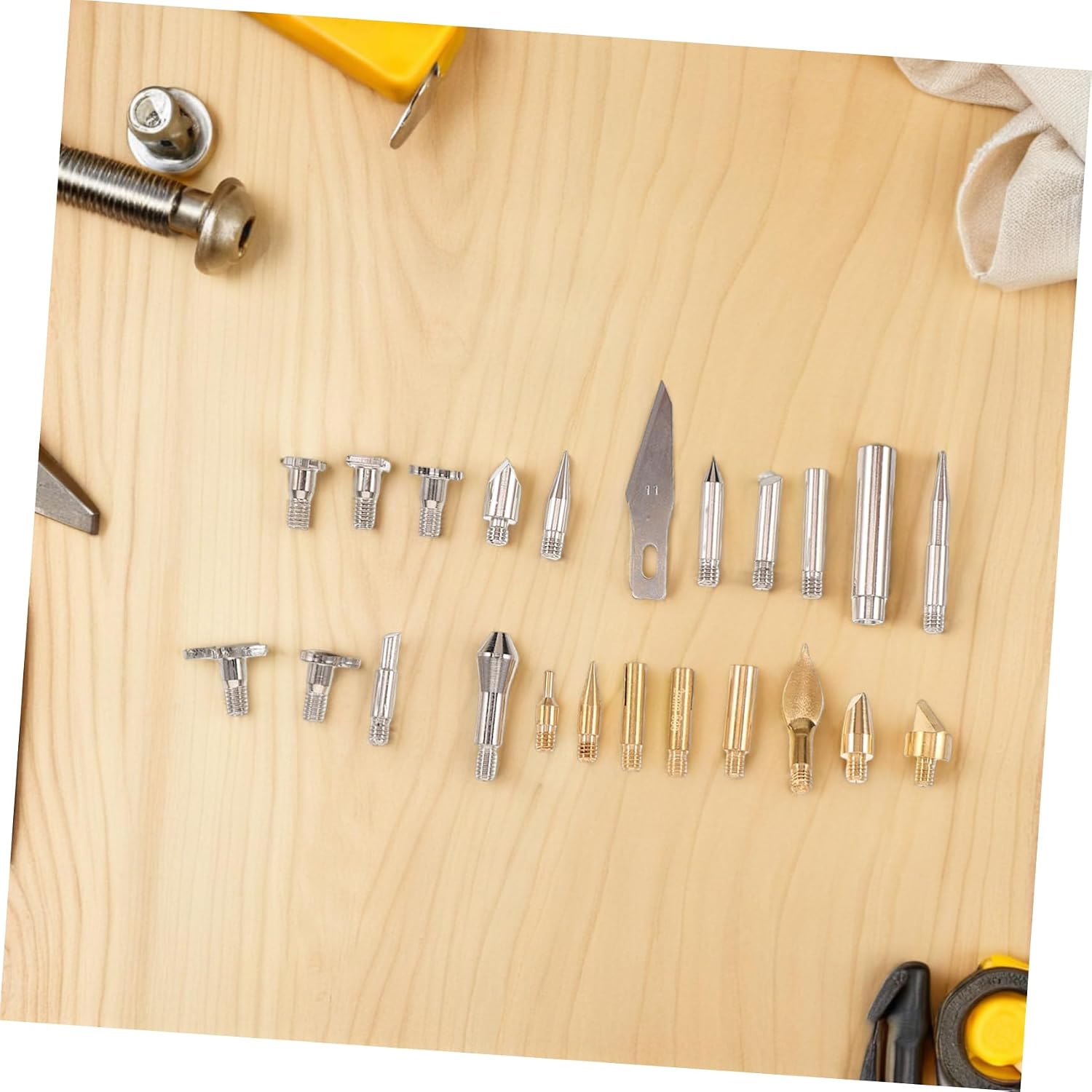 MUELODSIC 1 Set Multi Functional Wood Burning Nibs with Precision Carving Tools Portable Storage Case for DIY Projects Wood Plastic for Hand Engraving Crafts