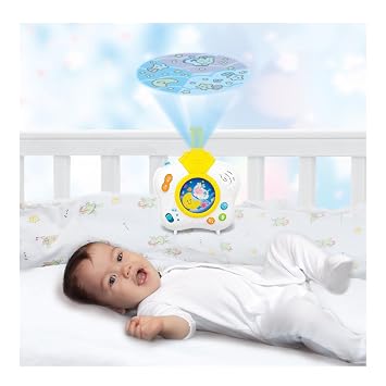 Winfun Babys Dreamland Soothing Projector Rotating Lights, Nature Sounds, Lullabies & Sleep Timer, Crib or Tabletop Use, Calming Night Light for Newborns & Infants Batteries Included