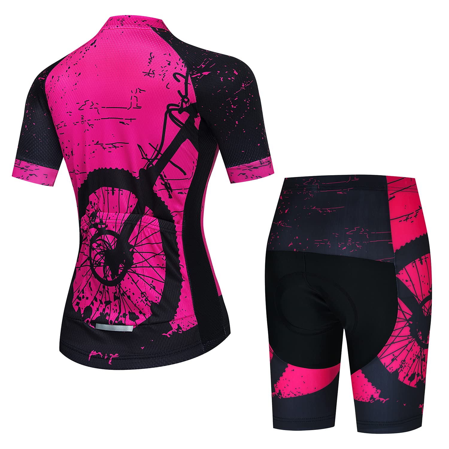 Women Cycling Jersey + Shorts Set Pro Team Bike Jerseys Bicycle Clothing Summer Youth Shirt Top M