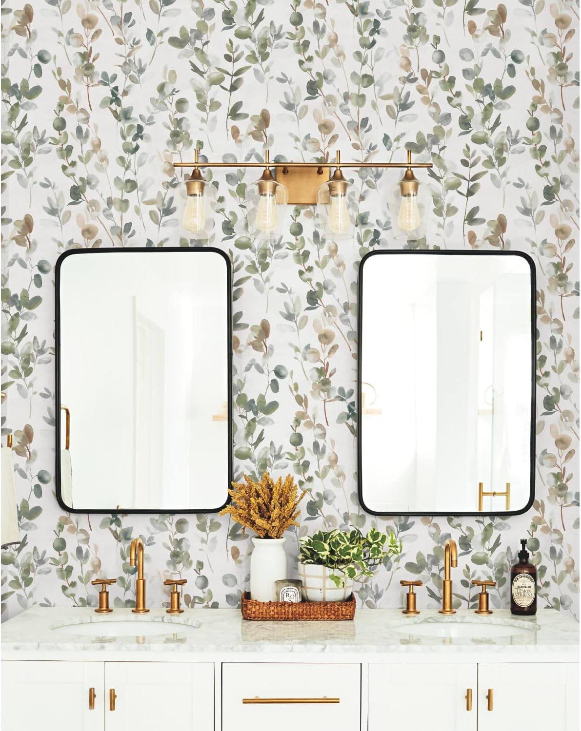 - York Wallcoverings Candice Olson PSW1430RL Green Joyful Eucalyptus Premium Peel and Stick Wallpaper