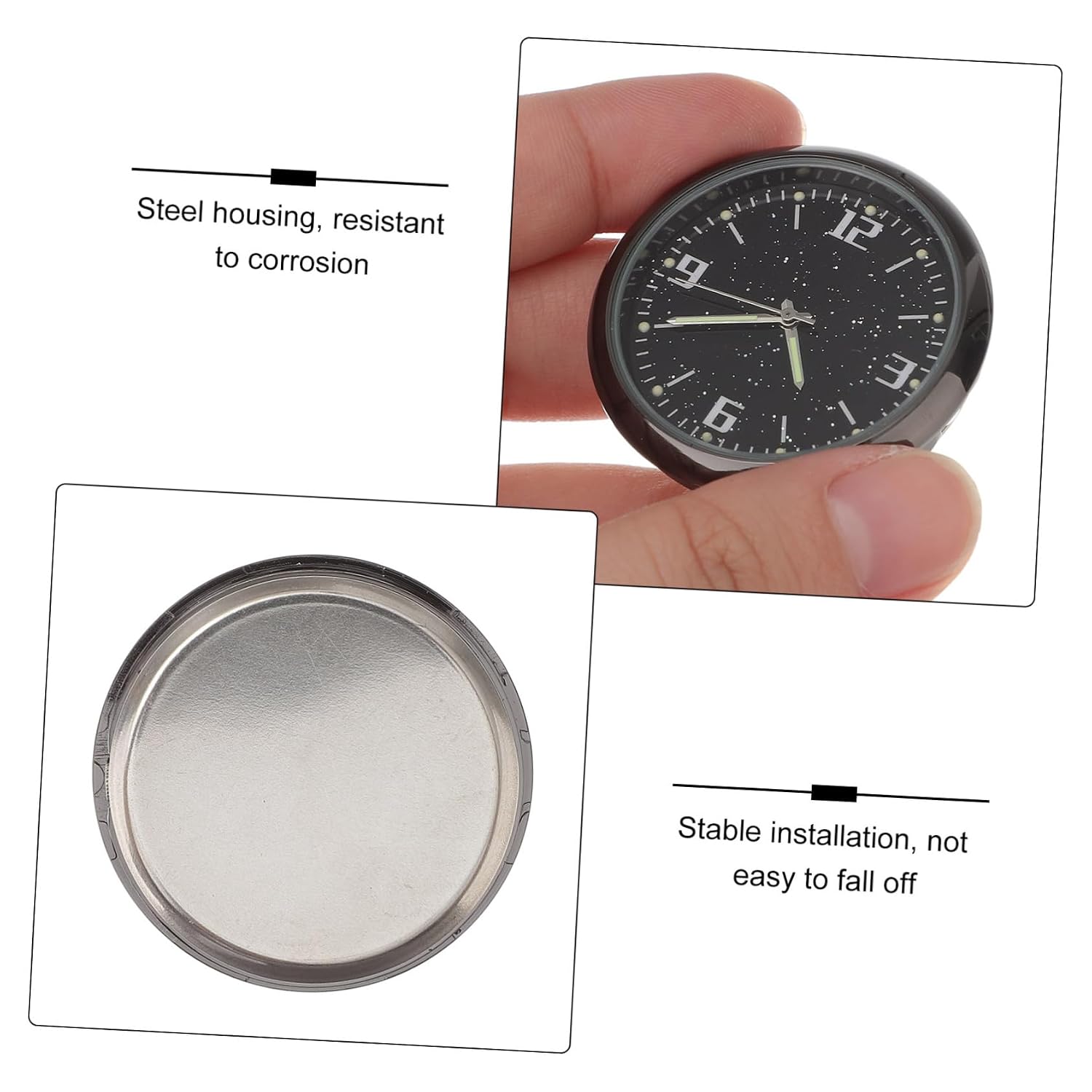 Clock Stick Dashboard Clock for Car Decoration Precise Reminder for Vehicle Office Home Use