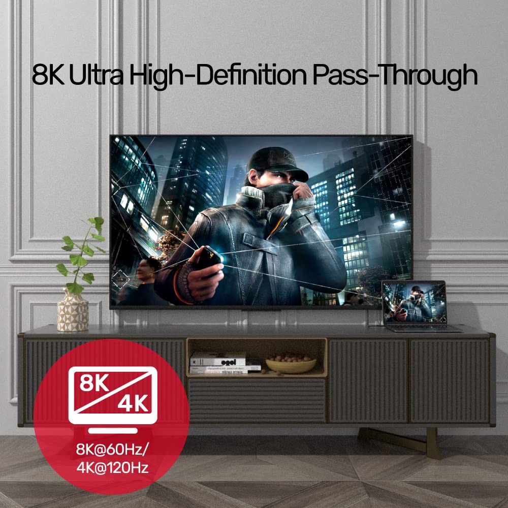 Unitek C14100BK-0.8M - USB 4 (USB-IF sertifikalı) 100W PD 8K @ 60Hz ve 40Gbps / TPE Malzeme / 30AWG kalaylı bakır kablo/siyah