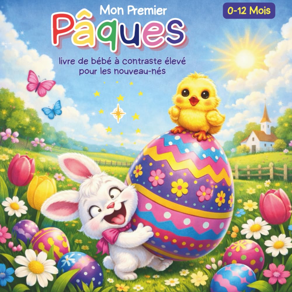 Mon Premier Pâques livre de bébé à contraste élevé pour les nouveau-nés, 0-12 Mois: Images en noir et blanc sur le thème de Pâques, parfaites pour la ... et sensorielle des bébés, un jolie cadeau