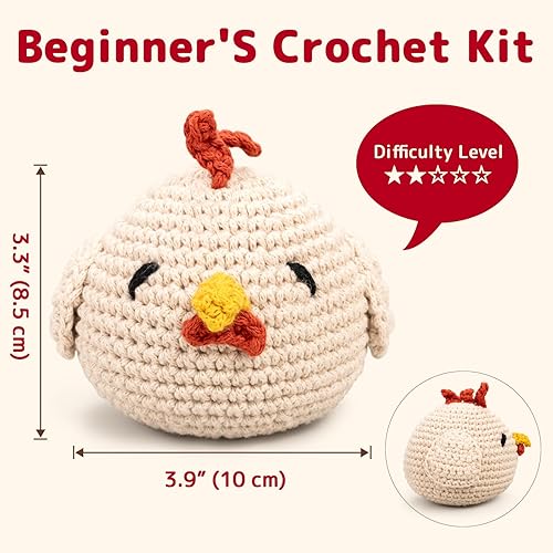 Miniatura 2 de Yeezhee Kit de ganchillo para principiantes, juego completo de iniciación de animales Amigurumi con tutoriales en video paso a paso, hilo y gancho