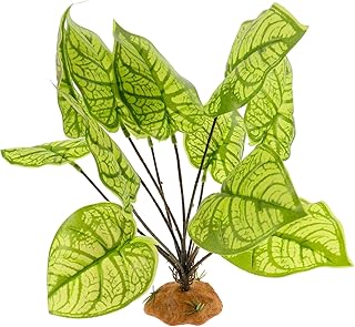 WOONEKY Peixe Aquário Decoração Vidro Animais Planta Artificial Répteis Réptil Esconderijo Planta Suprimentos Para Répteis Simulação Planta Tanque Decorações Recipiente Resina Plantas