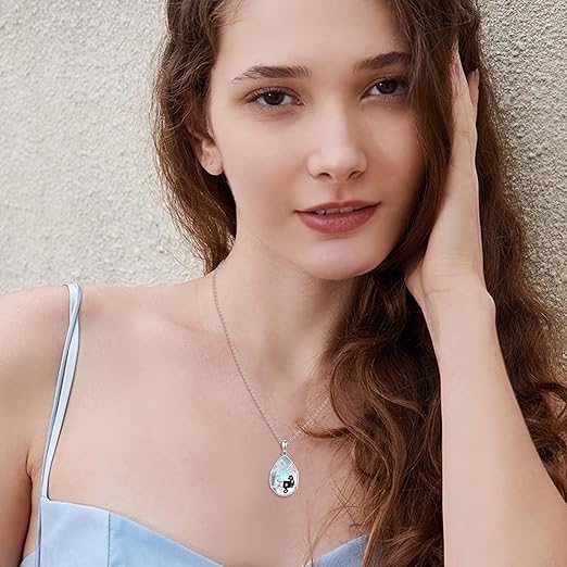 Vlinder/vos/kat/libel/ster/kwallen/zeemeerminnen/uil, maansteen ketting voor dames, sterling zilver, vlinder, maansteen, hanger, ketting voor dames en meisjes, Small, Sterling zilver, Maansteen