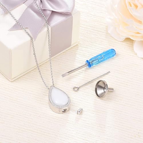 Miniatura 5 de Joyería de cremación de plata de ley 925 para cenizas, urna de lágrima, joyería para cenizas, recuerdo de cenizas, collar con colgante para cenizas,