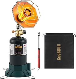 GasBRUH Portable Propane Heater with Windproof Lighter for Outdoor, Camping, Fishing, 6200BTU Outdoor Cordless Gas Heater for Camping,Hunting,Tents(TANK not Included)