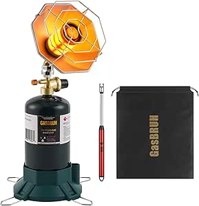 GasBRUH Portable Propane Heater with Windproof Lighter for Outdoor, Fishing, Camping, 6200BTU Outdoor Wireless Gas Heater for Camping,Tents, Hunting (TANK not Included)