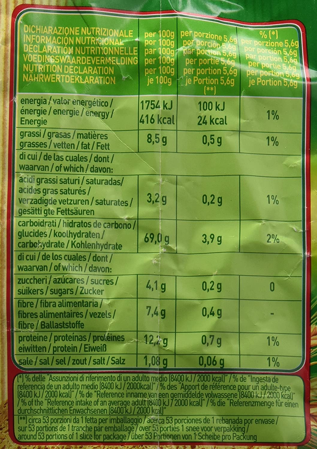 Lot de 6 croûtons Buitoni Crostino con farina Integrale avec farine de blé entier 300 g riche en fibres