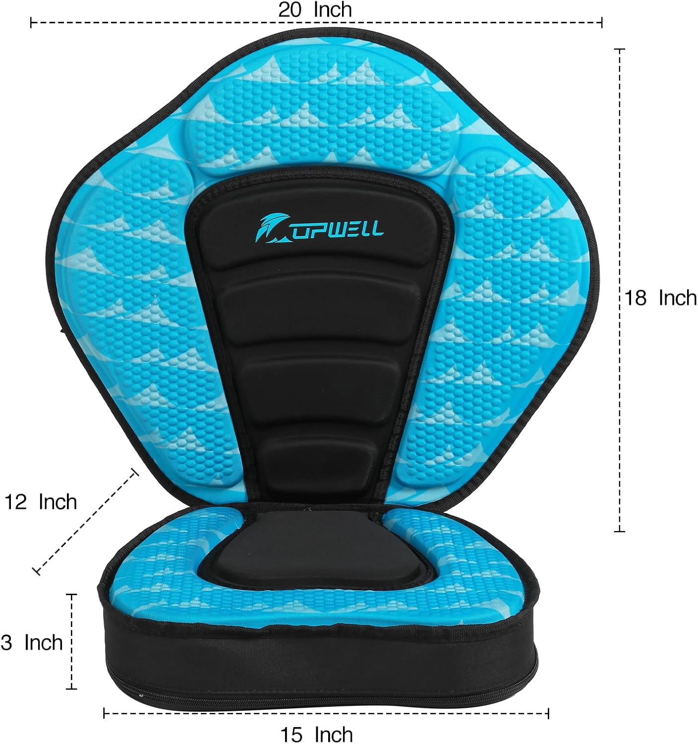 UPWELL Universal Kayak Seat with Storage Bag & 4 Adjustable Strap, Paddle Board Seat with Memory Foam Padded and Backrest for Kayak, Canoe, Sup
