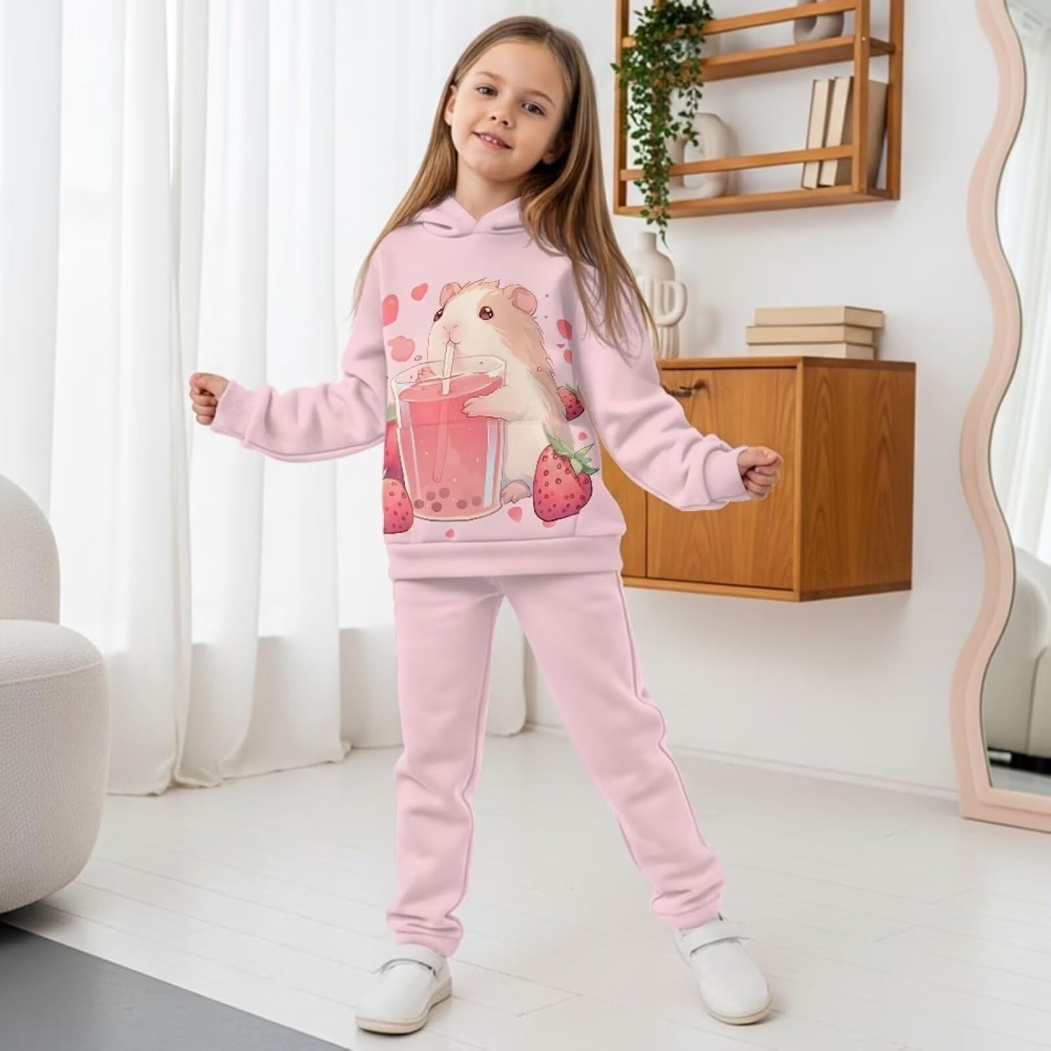 2 Piece Boys Sweatshirt Set Long Sleeve Hooded Sweatshirts and Sweatpants Casual Athletic Hoodies for Kids 7-14Y