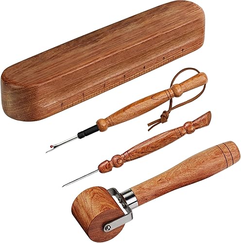 Miniatura 7 de Savina Rodillo de costura y estilete para coseracolchar  Rodillo de prensado de madera, mango fácil de agarrar  Juego de herramientas de acolchado