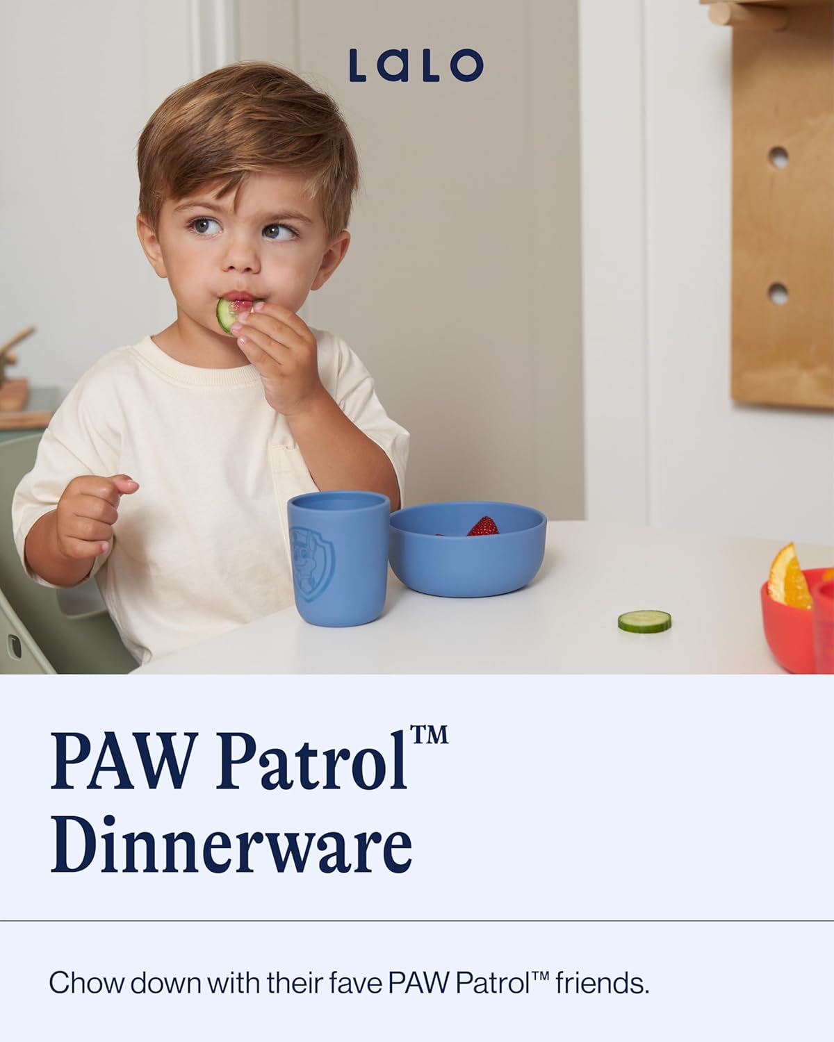 Lalo PAW Patrol Dinnerware Sets for Toddlers and Kids - Dishwasher Safe Tableware, BPA Free, Kids Dishes - Includes Bowl, Plate & Cup - 3 Pieces - Skye