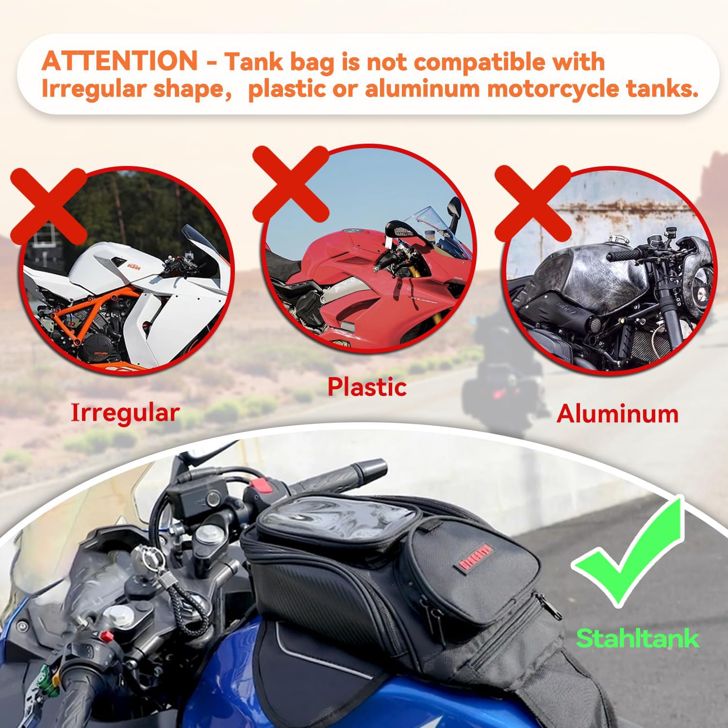 Oxford Borsa Serbatoio Motociclo Magnetica Forte per Honda Yamaha Suzuki Kawasaki Harley