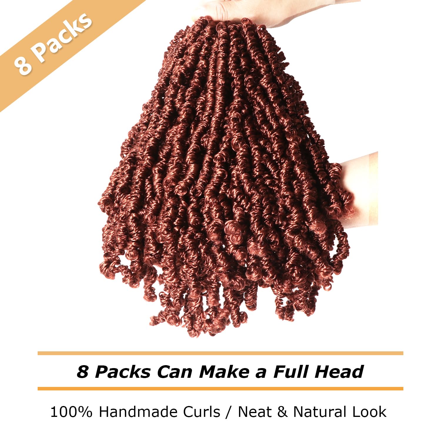 Yanky Twist Crochet Hair Pre-twisted Spring Twist Small Curly Senegalese Twist Braids (350#, 12 Inch (Pack of 8))) - Image 4