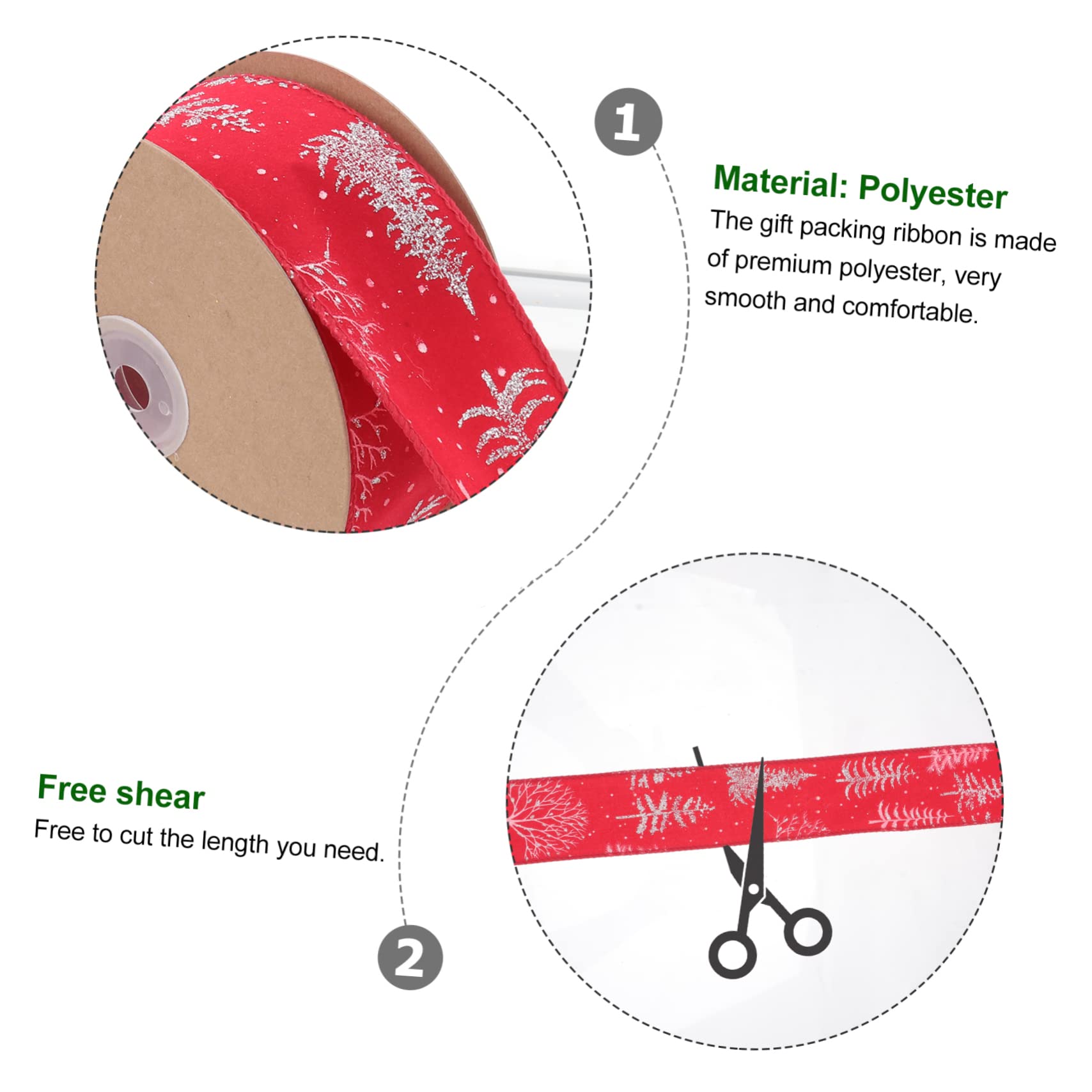 NUOBESTY 3rollen Weihnachtliches Dekorationsband Weihnachtsmuster-ribbon Für Bastelarbeiten Geschenkverpackungen Und Weihnachtsbaum-dekorationen Farbenfroh Und Langlebig Für Kreative