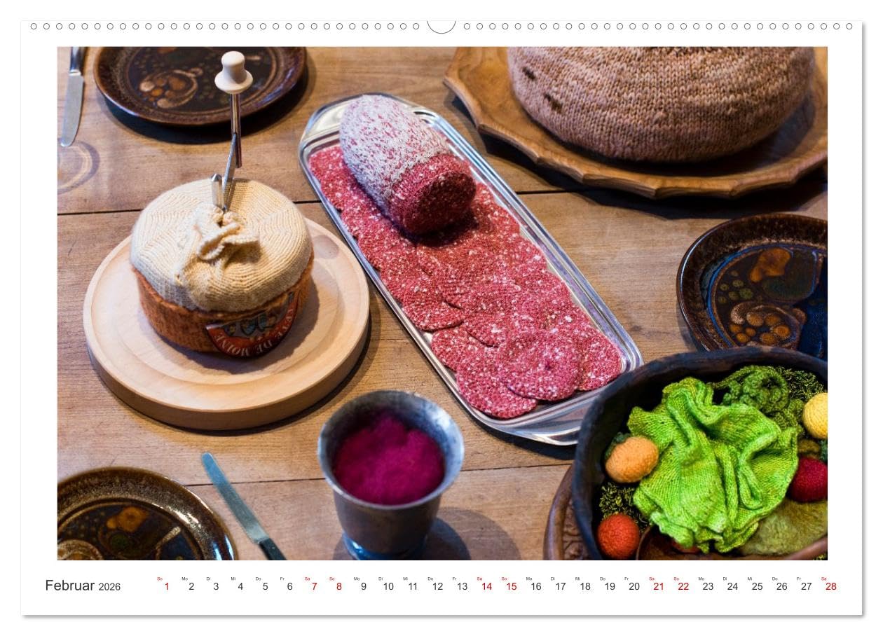 Handarbeit macht glücklich (hochwertiger Premium Wandkalender 2026 DIN A2 quer), Kunstdruck in Hochglanz: Stricken, Häkeln, Sticken, Nähen (CALVENDO Hobbys)