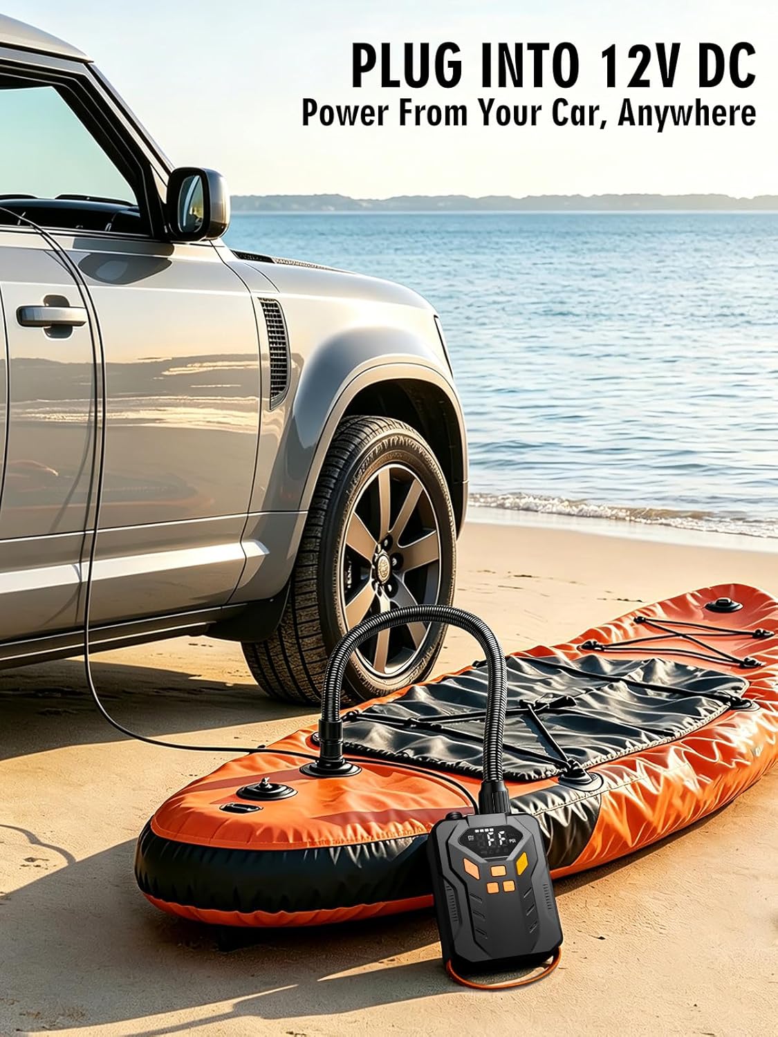 Electric Paddle Board Pump, High Pressure 20 PSI Rechargeable SUP Pump with Intelligent Dual-Stage Inflation & Deflation, Auto-Off for Surfing Kites, Tents, Boats and Stand Up Paddle Boards