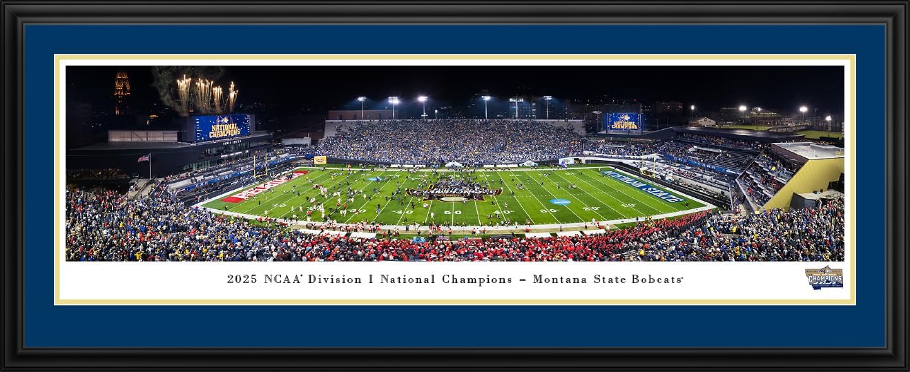 2025 NCAA FCS Football Champions, Montana State Bobcats - Unframed Poster by Blakeway Panoramas