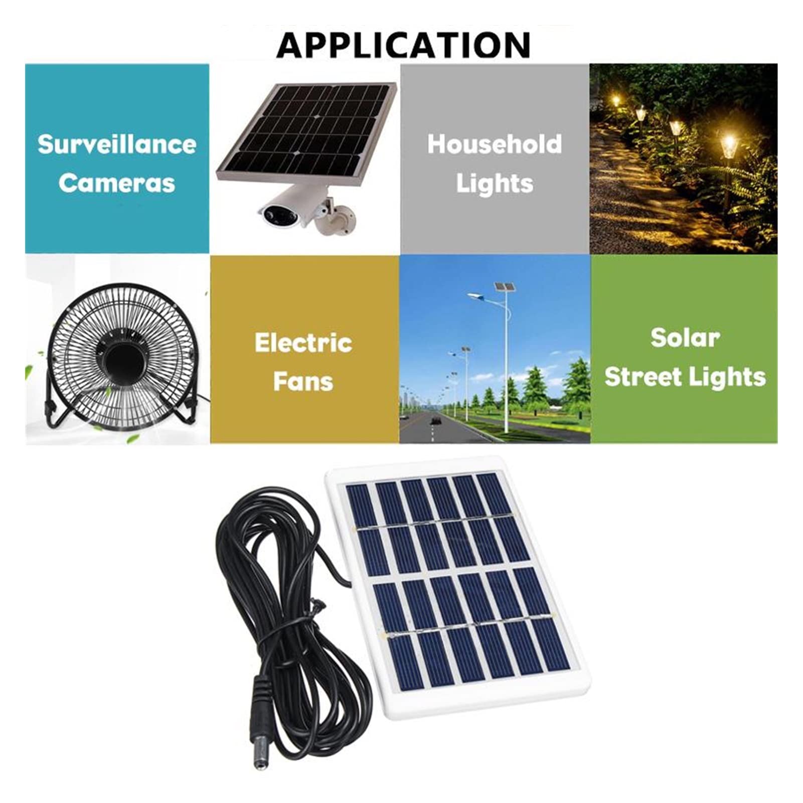 Panneau Solaire 5W 12V Étanche - Cellule Polycristallin 136x110 Mm Pour Charge De Batterie Ou Petit Éclairage Extérieur - 8