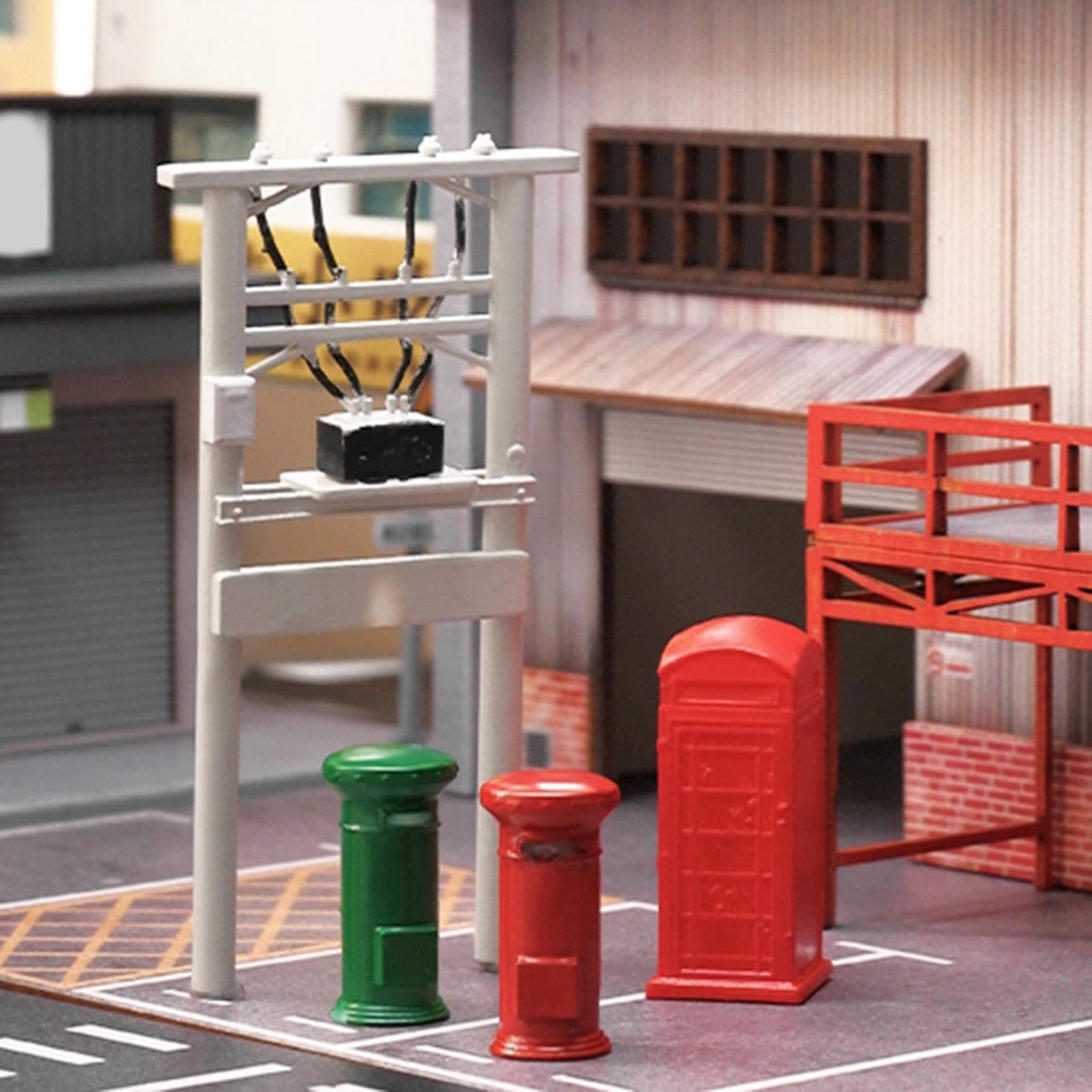 Miniature Figurine Resin People Figurines for Railway Station Model Train Street Green Mailboxes-image-33