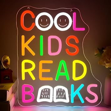 Cool Kids Read Books Led Light Up Neon Sign for Reading Room Wall Decor