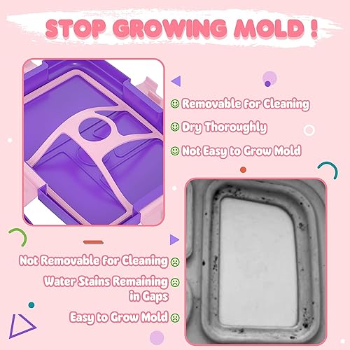 Miniatura 3 de HiYZ Lonchera Bento para niños, fiambrera para niños, 5 compartimentos, tamaños de porciones ideales para niños, niñas, niños, recipientes de