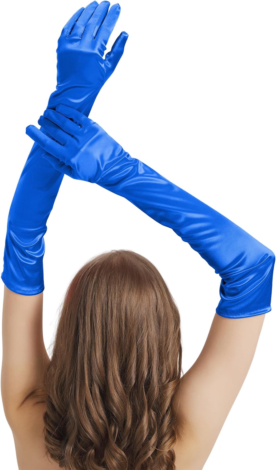sodknow Long Satin Gloves Costume Women Elbow Lenth 21" Long Gloves Opera Halloween Cosplay 1920s Party Dance Dress Formal