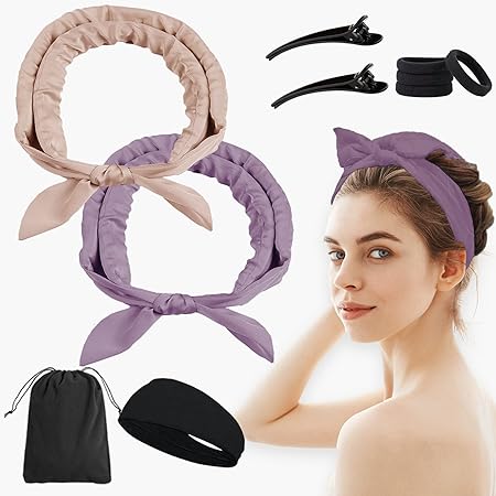 Silk Bonnet Soft Silk Heatless Curler Hair Curling Ribbon, Long