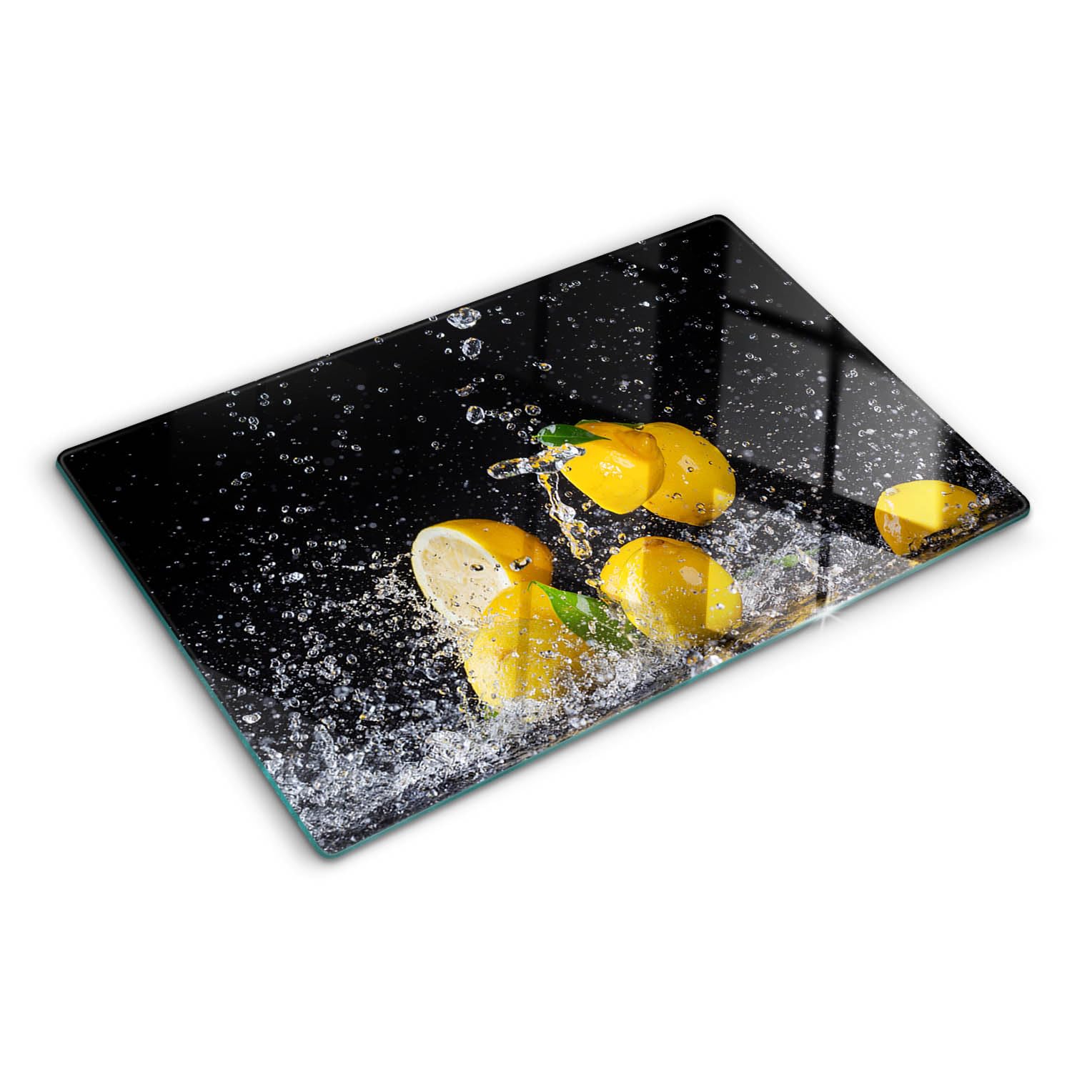 Protège-plan de travail résistant planche de protection en verre 80x52 cm citrons