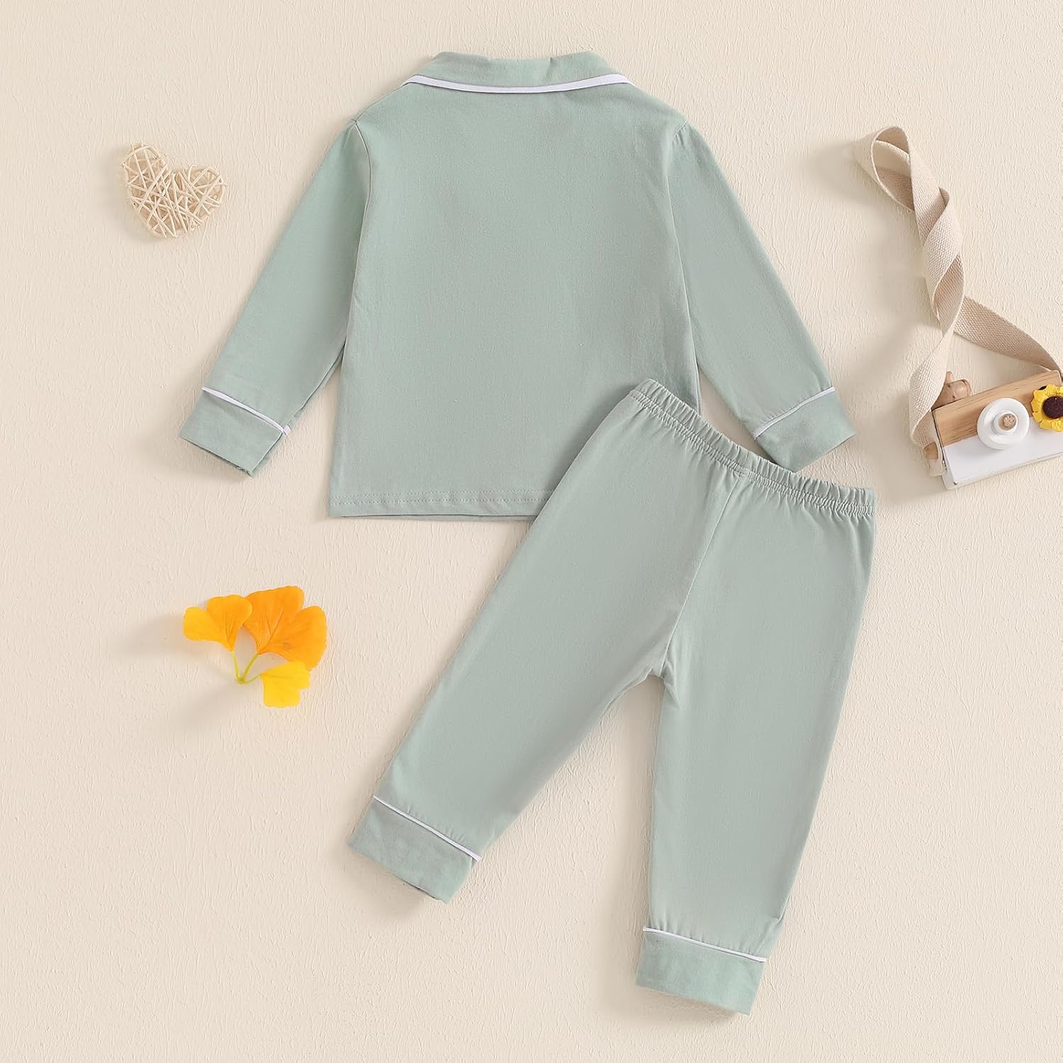 Balaflyie Baby Button Down Pajamas Set Shirt and Pants Toddler Cotton Pjs Long Sleeve Sleepwear - Image 3