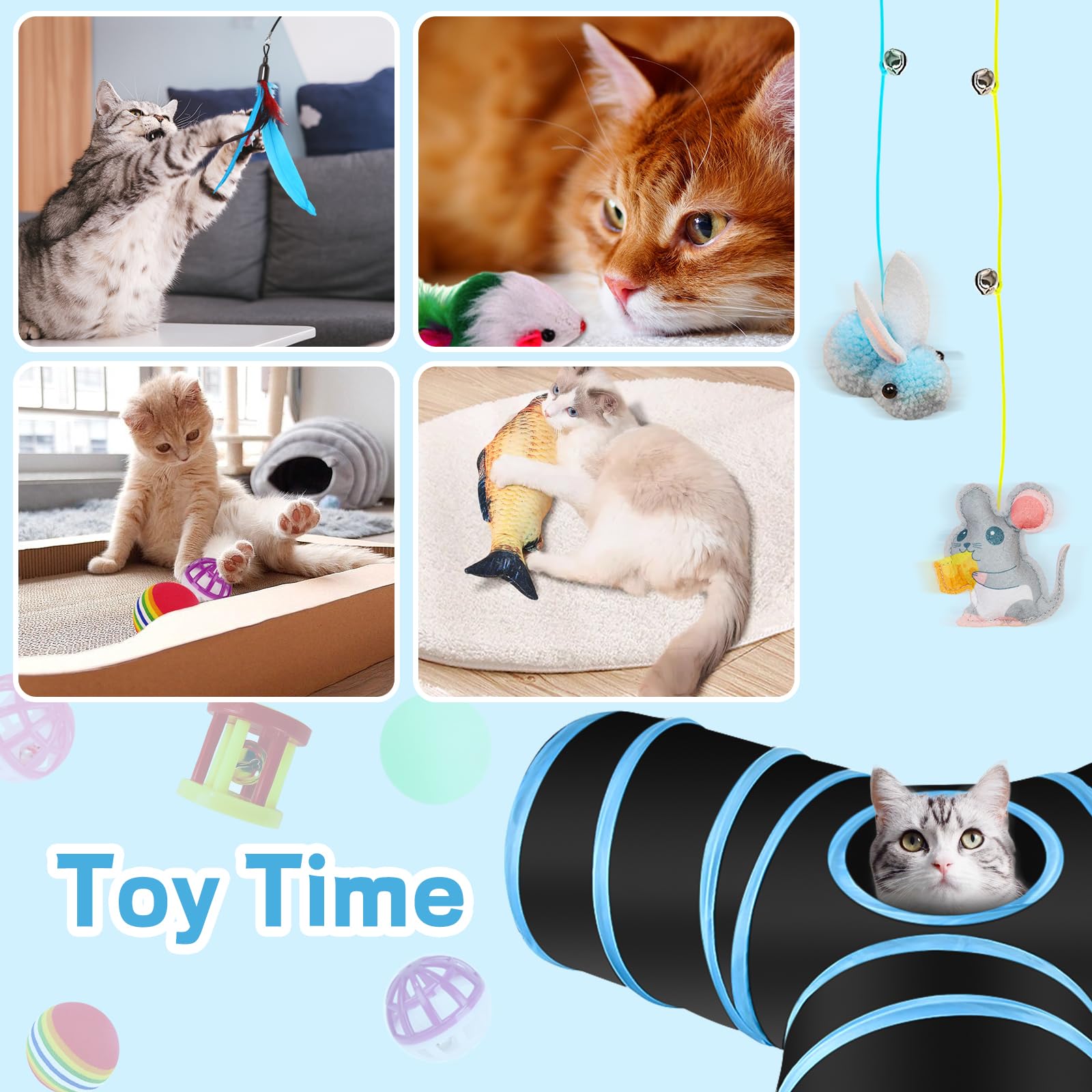 Jouets Chat,39 pièces Kit Jouet Chats,Jouet pour Chat Animaux Domestiques Toys pour Chat Chaton Minou,Jouet Interactif pour Chat Jeux Chat