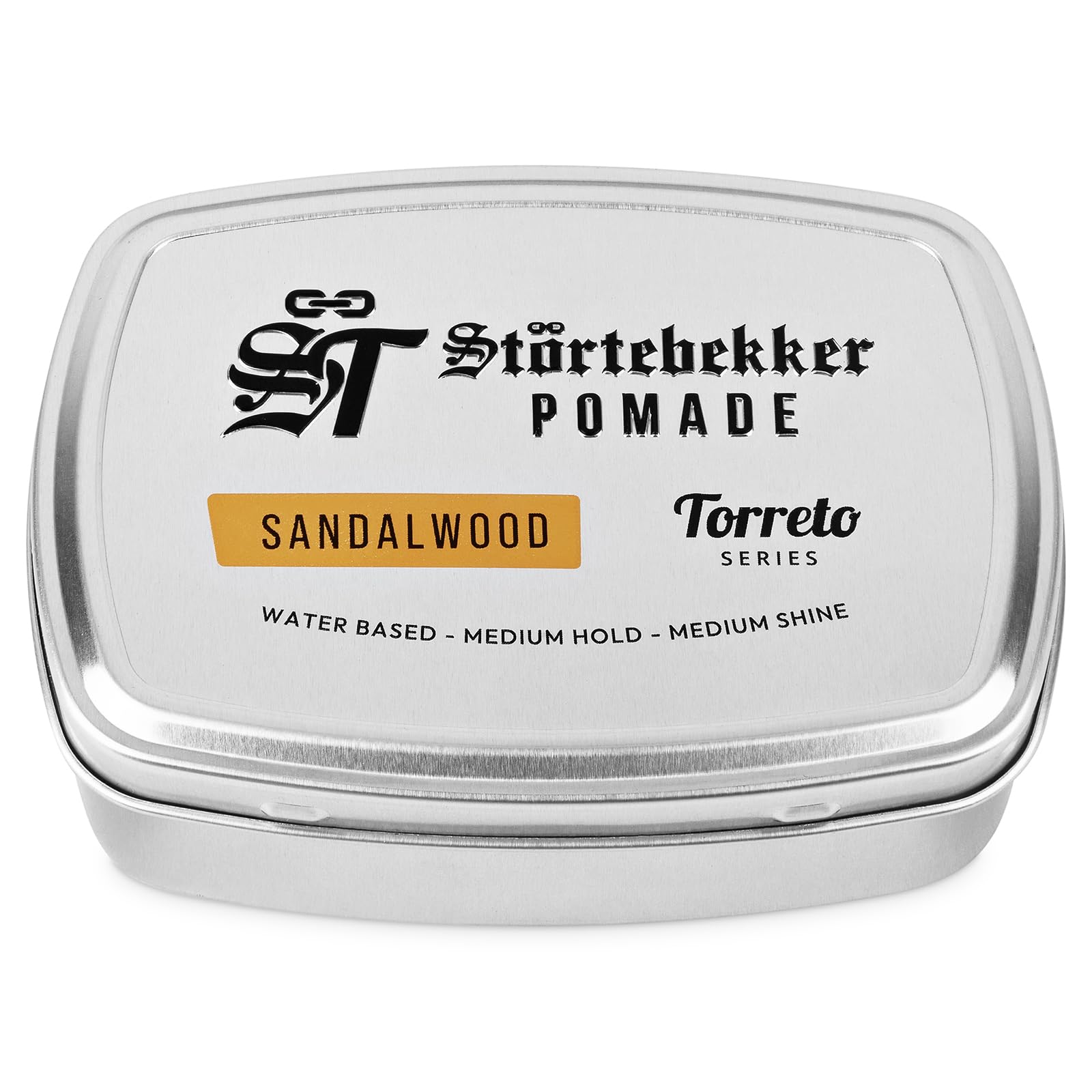 Störtebekker® Premium Pomade Wasserbasiert Sandelholz - Pomade Herren 'Torreto Series' - Mittlerer Halt - Mittlerer Glanz - Haarwachs 125ml - Barbershop Haarpomade - Haarstyling Made in Germany