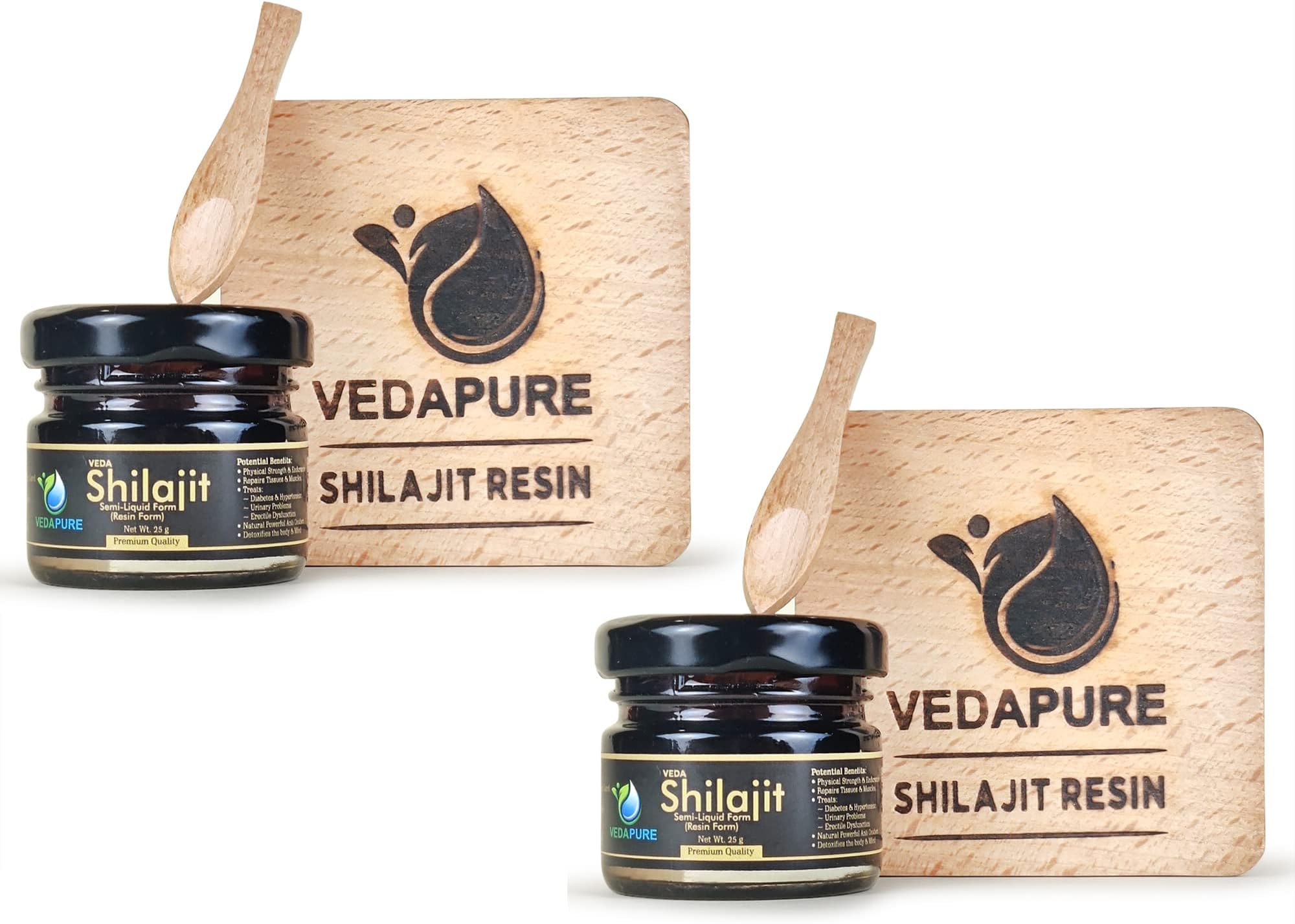 Vedapure Original Shilajit/Shilajeet Resin For Endurance, Bodybuilding -25 Gram (Pack of 2)