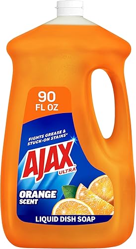 Vista 21 de Ajax Jabón ultra líquido para platos con aroma a naranja, triple acción, sin desorden, tapa fácil de volver, botella de 52 onzas líquidas