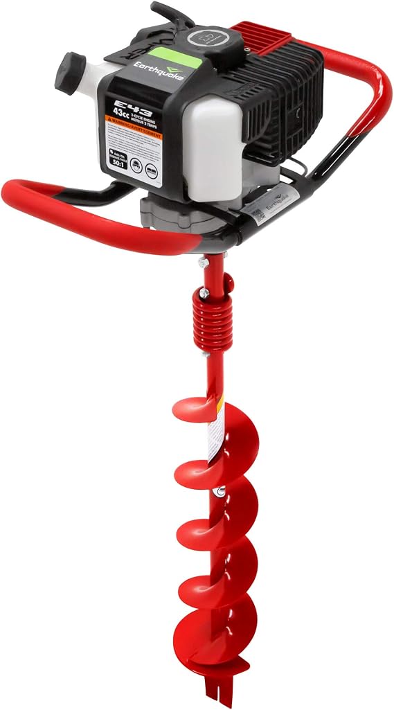 Earthquake 6 E43 1-Person Earth 6 Inch Auger Bit and Fishtail Point, Red/Black