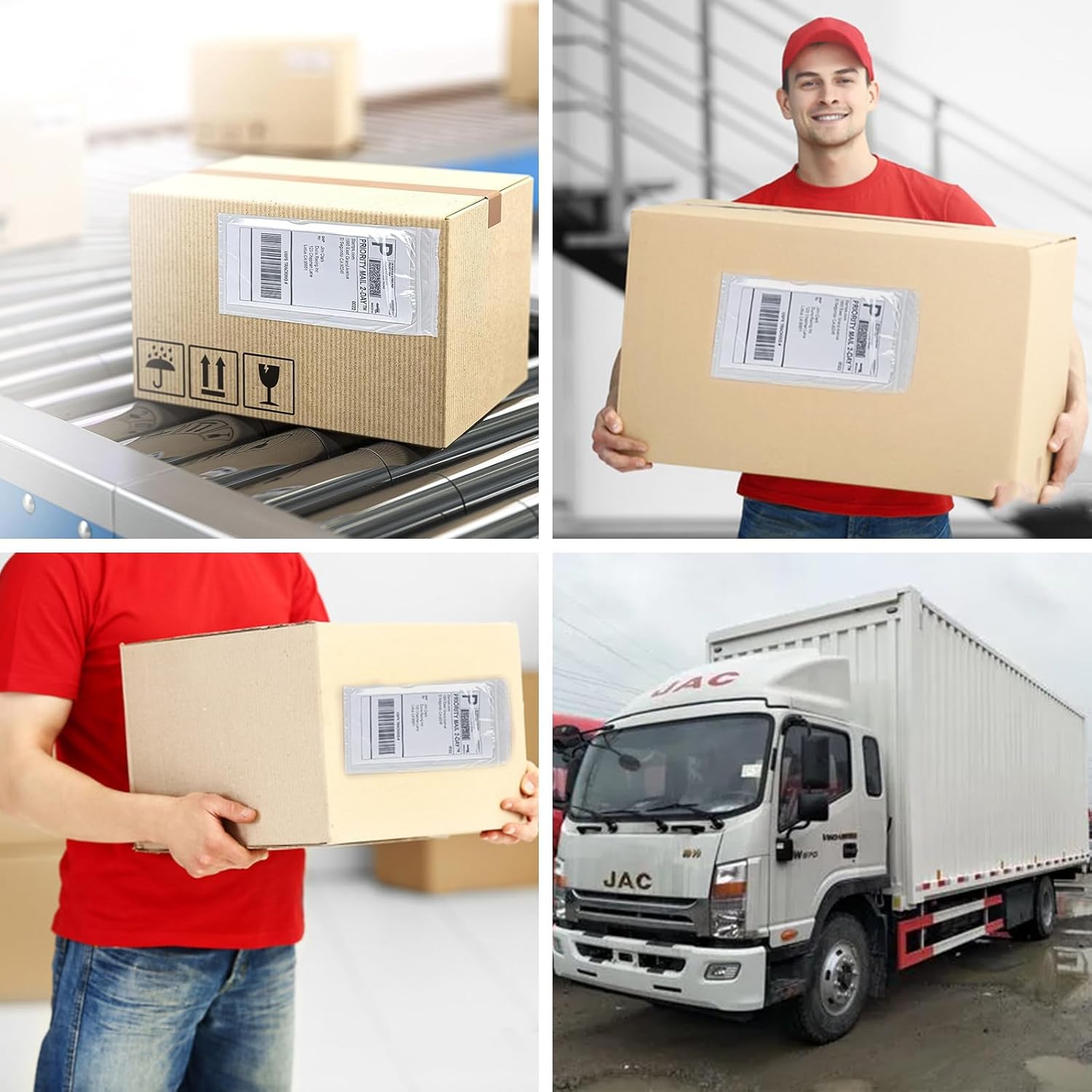 500 PCS 7.5”×5.5” Self-Adhesive Shipping Label Sleeves Packing List Mailing Envelopes Clear Top Loading Packing List Shipping Labels Pouches for Shipping Labels